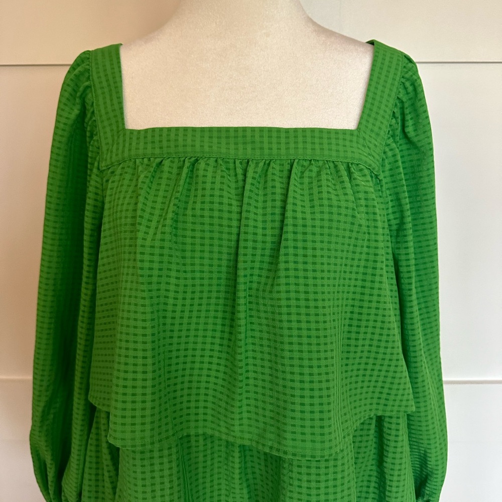 Who What Wear XS Green Tiered Mini Dress NWT - Picture 3 of 7